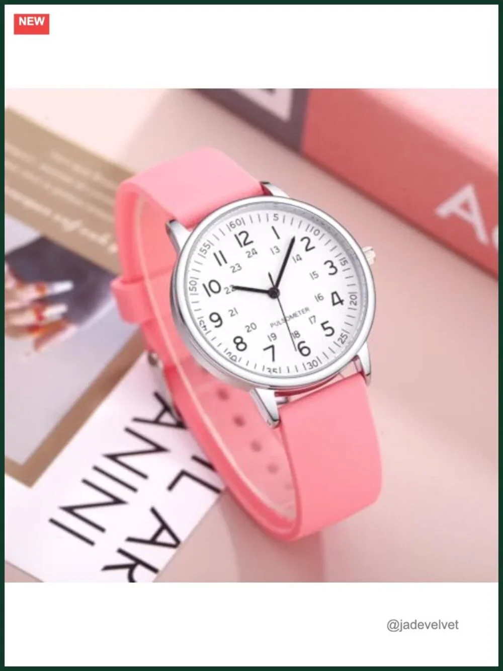 Nurse Watch Easy Read Luminous Dial Silicone Band Red Second Hand Waterproof
